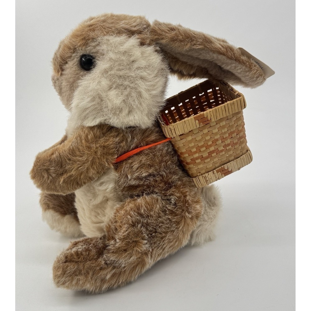 VTG Dakin Bunny Rabbit Plush With Basket Backpack 15" Korea HTF w Tag 1982